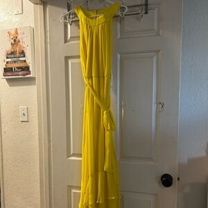 Calvin Klein Bright Yellow Sleeveless Maxi Dress